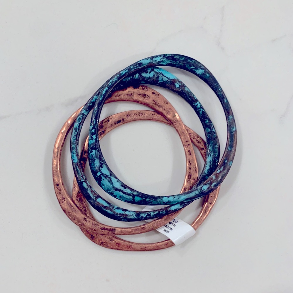 Bracelet Set of 4 Rose Gold / Turquoise